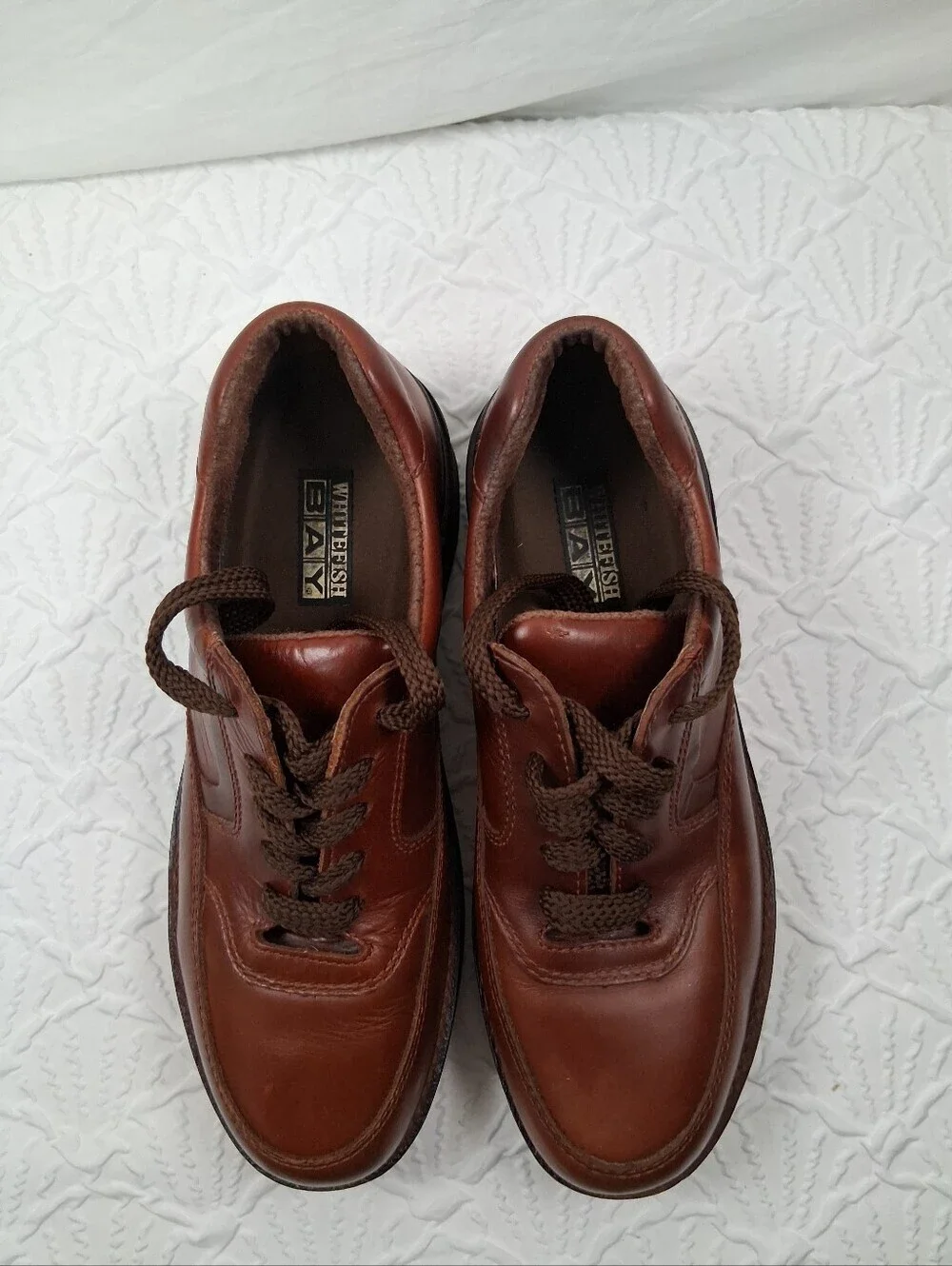 Whitefish Bay Men's Brown Leather Lace-Up Slip-On Comfort Loafers Retro Casual